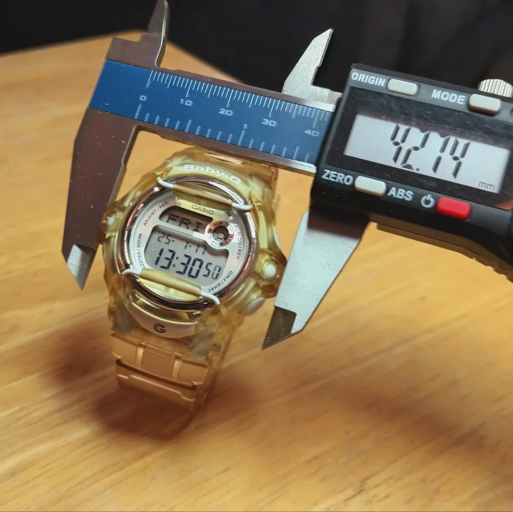 X Casio Baby-G Amber Digital Watch 43mm case with white wire protective cage - Picture 8 of 9